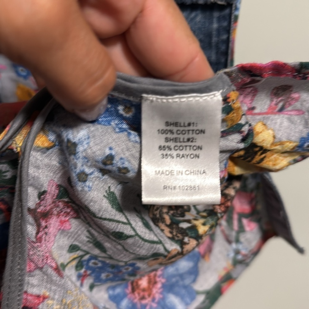 Adore Unique Floral Patterned Denim combo dress - Small - Picture 5 of 6